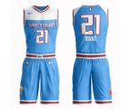 Sacramento Kings #21 Vlade Divac Swingman Blue Basketball Suit Jersey - City Edition