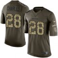 Denver Broncos #28 Jamaal Charles Elite Green Salute to Service NFL Jersey