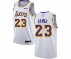 Los Angeles Lakers #23 LeBron James Swingman White Basketball Jerseys - Association Edition