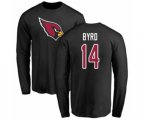 Arizona Cardinals #14 Damiere Byrd Black Name & Number Logo Long Sleeve T-Shirt