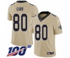 New Orleans Saints #80 Austin Carr Limited Gold Inverted Legend 100th Season Football Jersey