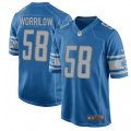 Detroit Lions #58 Paul Worrilow Game Blue Team Color NFL Jersey