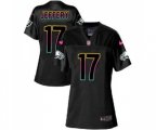 Women Philadelphia Eagles #17 Alshon Jeffery Game Black Fashion Football Jersey