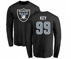 Oakland Raiders #99 Arden Key Black Name & Number Logo Long Sleeve T-Shirt