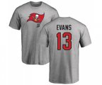 Tampa Bay Buccaneers #13 Mike Evans Ash Name & Number Logo T-Shirt