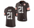 Cleveland Browns #21 Denzel Ward 2021 Brown 75th Anniversary Patch Vapor Untouchable Limited Stitched Football Jersey