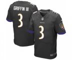 Baltimore Ravens #3 Robert Griffin III Elite Black Alternate Football Jersey