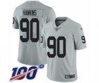 Oakland Raiders #90 Johnathan Hankins Limited Silver Inverted Legend 100th Season Football Jersey