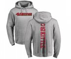 San Francisco 49ers #85 George Kittle Ash Backer Pullover Hoodie