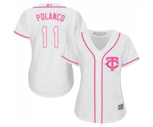 Women\'s Minnesota Twins #11 Jorge Polanco Replica White Fashion Cool Base Baseball Jersey