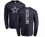 Dallas Cowboys #71 La'el Collins Navy Blue Backer Long Sleeve T-Shirt