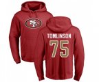 San Francisco 49ers #75 Laken Tomlinson Red Name & Number Logo Pullover Hoodie