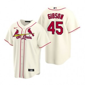 Nike St. Louis Cardinals #45 Bob Gibson Cream Alternate Stitched Baseball Jersey