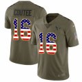 Houston Texans #16 Keke Coutee Limited Olive USA Flag 2017 Salute to Service NFL Jersey