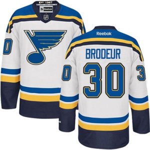 St. Louis Blues #30 Martin Brodeur Authentic White Away NHL Jersey