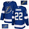 Tampa Bay Lightning #22 Erik Condra Authentic Royal Blue Fashion Gold NHL Jersey