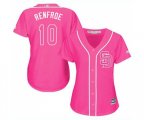 Women's San Diego Padres #10 Hunter Renfroe Authentic Pink Fashion Cool Base Baseball Jersey