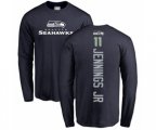 Seattle Seahawks #11 Gary Jennings Jr. Navy Blue Backer Long Sleeve T-Shirt
