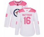 Women Winnipeg Jets #16 Shawn Matthias Authentic White Pink Fashion NHL Jersey