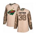 Minnesota Wild #38 Ryan Hartman Authentic Camo Veterans Day Practice Hockey Jersey