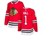 Chicago Blackhawks #1 Glenn Hall Premier Red Home NHL Jersey