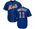 New York Mets #11 Jose Bautista Authentic Royal Blue Team Logo Fashion Cool Base Baseball Jersey