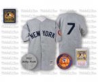 1952 New York Yankees #7 Mickey Mantle Replica Grey Throwback Baseball Jersey