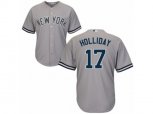 New York Yankees #17 Matt Holliday Replica Grey Road MLB Jersey