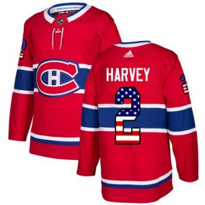 Montreal Canadiens #2 Doug Harvey Authentic Red USA Flag Fashion NHL Jersey