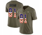 Tampa Bay Buccaneers #81 Antonio Brown Olive USA Flag Stitched NFL Limited 2017 Salute To Service Jersey