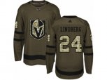 Vegas Golden Knights #24 Oscar Lindberg Authentic Green Salute to Service NHL Jersey