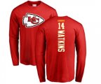 Kansas City Chiefs #14 Sammy Watkins Red Backer Long Sleeve T-Shirt