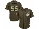 Cleveland Indians #55 Roberto Perez Replica Green Salute to Service MLB Jersey