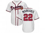 Atlanta Braves #22 Nick Markakis Authentic White Team Logo Fashion Cool Base MLB Jersey