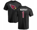 Arizona Cardinals #1 Kyler Murray Black Name & Number Logo T-Shirt