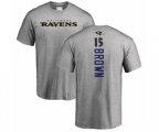 Baltimore Ravens #15 Marquise Brown Ash Backer T-Shirt