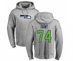 Seattle Seahawks #74 George Fant Ash Name & Number Logo Pullover Hoodie