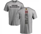 Chicago Blackhawks #30 ED Belfour Ash Backer T-Shirt