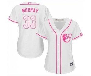 Women\'s Baltimore Orioles #33 Eddie Murray Replica White Fashion Cool Base Baseball Jersey