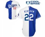 Los Angeles Dodgers #22 Clayton Kershaw Replica Blue White Cool Base Baseball Jersey