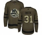 New York Islanders #31 Billy Smith Authentic Green Salute to Service NHL Jersey