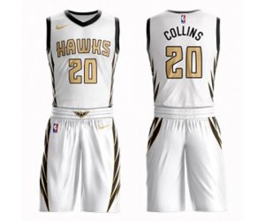 Atlanta Hawks #20 John Collins Authentic White Basketball Suit Jersey - City Edition