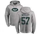 New York Jets #57 C.J. Mosley Ash Name & Number Logo Pullover Hoodie