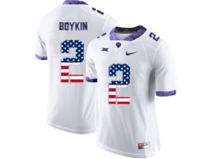 2016 US Flag Fashion Men\'s TCU Horned Frogs Trevone Boykin #2 College Limited Football Jersey - White