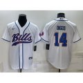 Buffalo Bills #14 Stefon Diggs White Stitched Cool Base Nike Baseball Jersey
