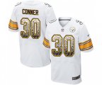 Pittsburgh Steelers #30 James Conner Elite White Road Drift Fashion Football Jersey