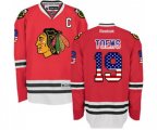Chicago Blackhawks #19 Jonathan Toews Authentic Red USA Flag Fashion NHL Jersey