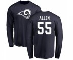 Los Angeles Rams #55 Brian Allen Navy Blue Name & Number Logo Long Sleeve T-Shirt