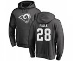Los Angeles Rams #28 Marshall Faulk Ash One Color Pullover Hoodie