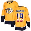 Nashville Predators #19 Calle Jarnkrok Authentic Gold USA Flag Fashion NHL Jersey